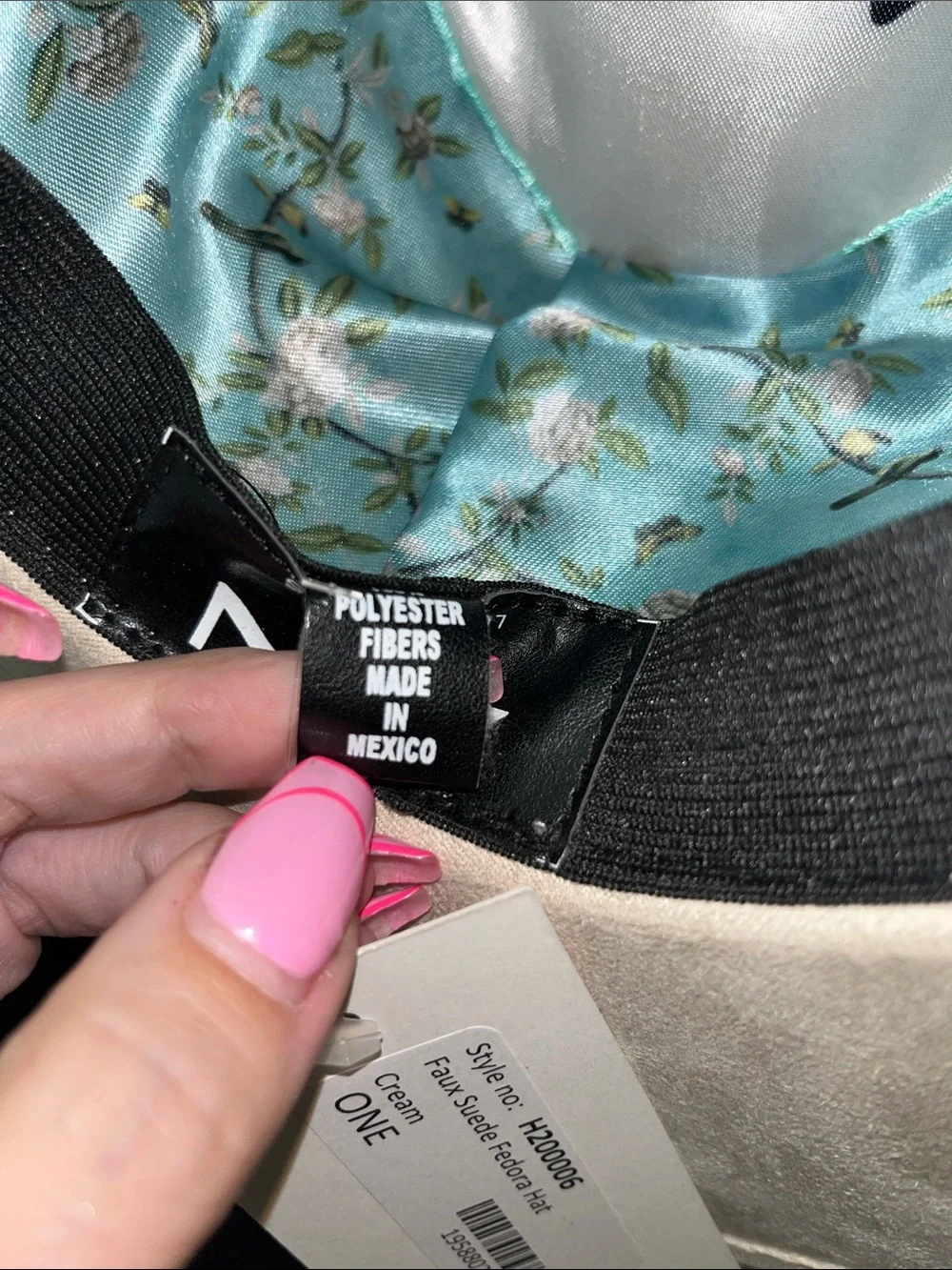 Karen Kane ASN Los Angelas Beige Wide-Brim Fedora with Tan Band
